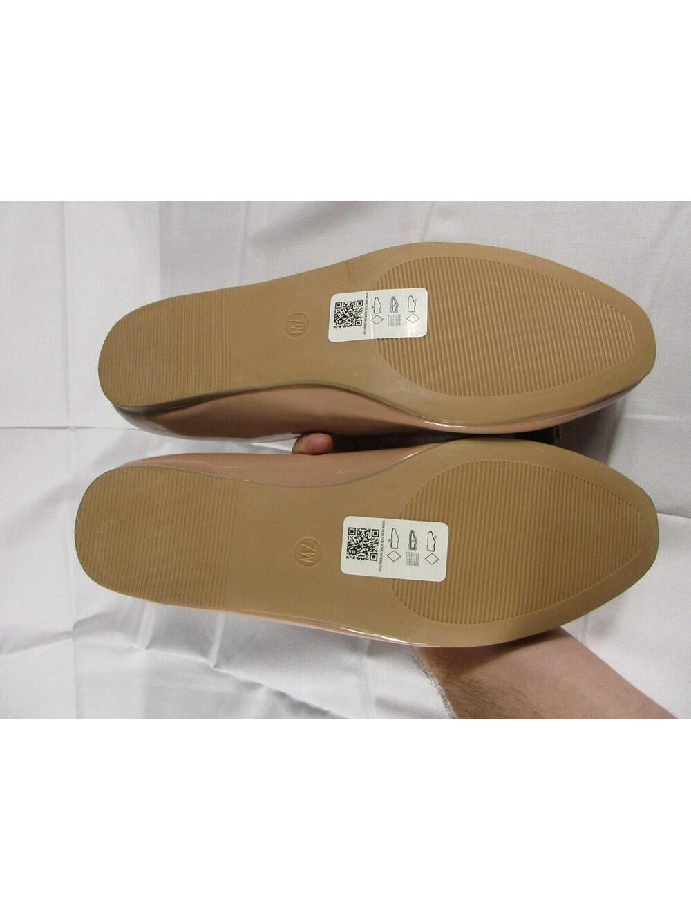 Asos Design Womens Wide Fit Luna Bow Ballet Flats Beige Size US9 UK7 - Picture 4 of 8